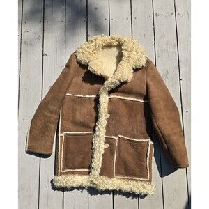 Vintage Hastings Shearling Men's Coat Large Size 42 Rare Curly Style Jacket
